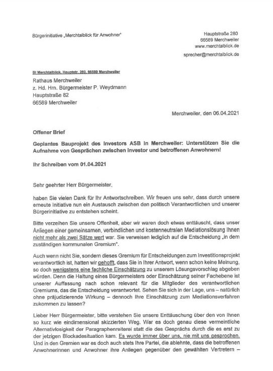 06.04.21 2. Brief an Bürgermeister, S.1